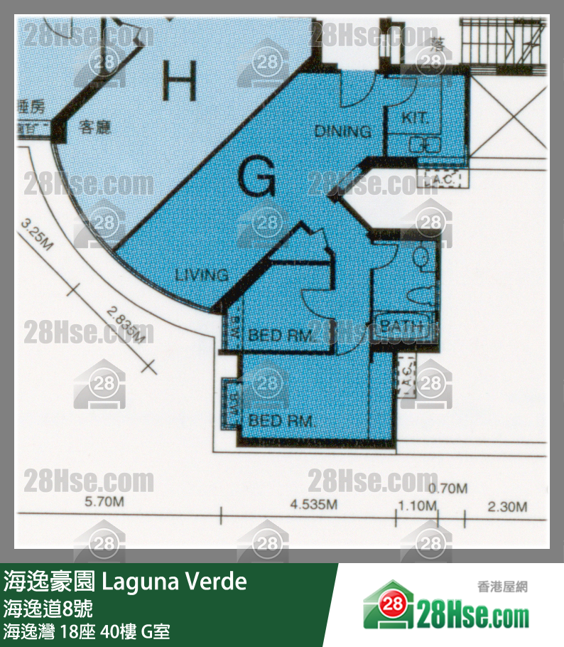 海逸豪園 海逸灣18座40樓 G室 平面圖