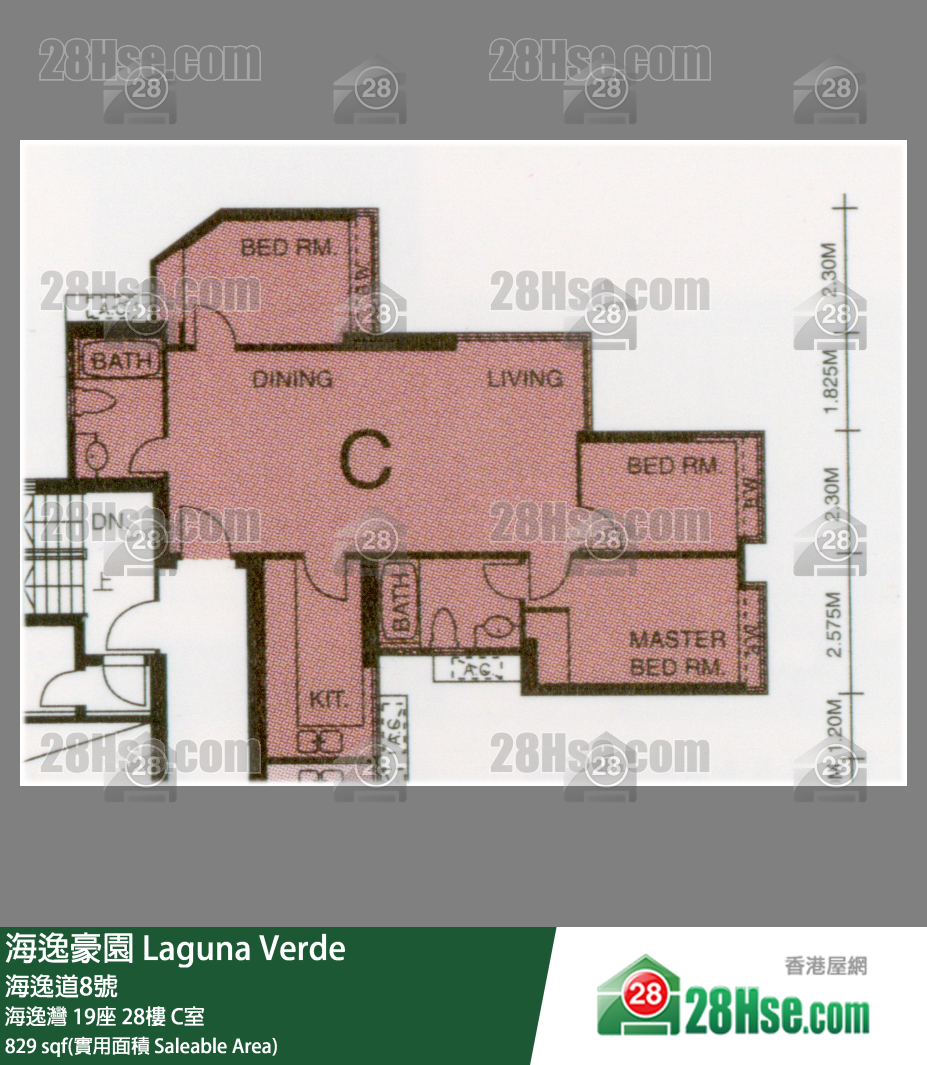 海逸豪園 海逸灣19座28樓 C室 平面圖