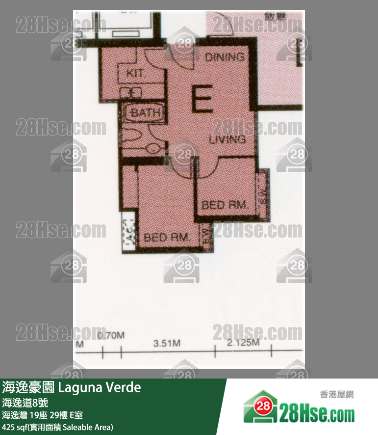海逸豪園 海逸灣 19座 29樓 E室 平面圖