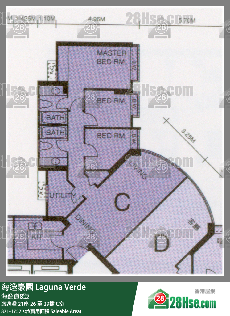 海逸豪園 海逸灣21座26樓 C室 平面圖