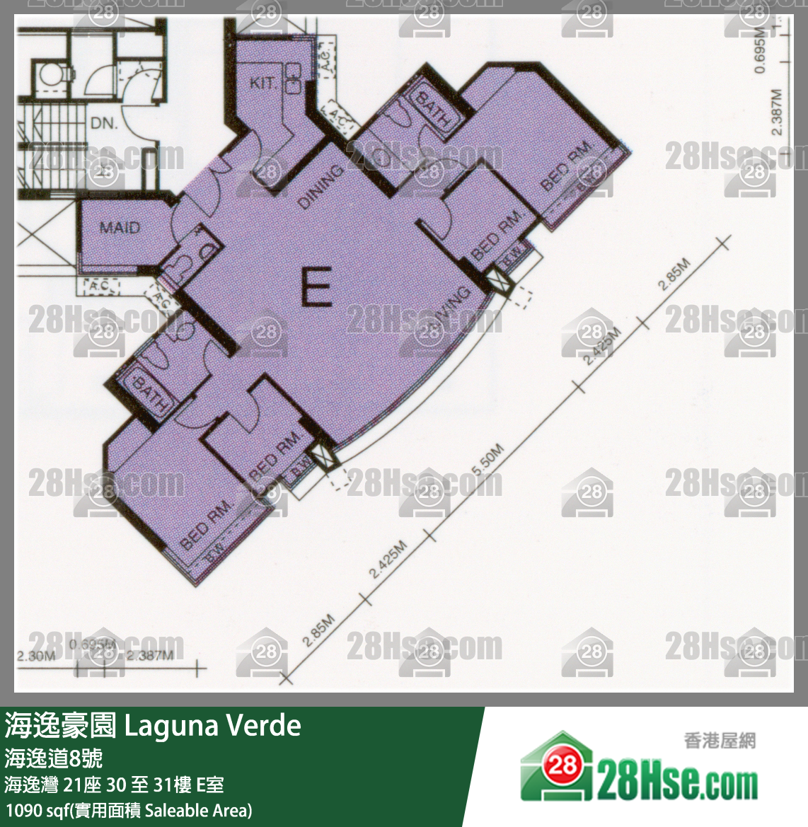 海逸豪園 海逸灣21座30樓 E室 平面圖