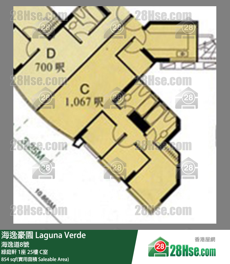 海逸豪園 綠庭軒 1座 25樓 C室 平面圖