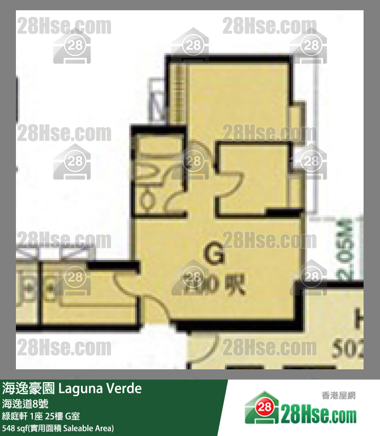 海逸豪園 綠庭軒 1座 25樓 G室 平面圖