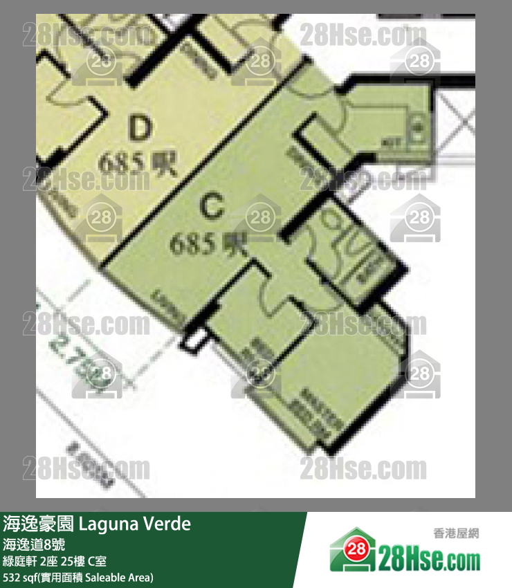 海逸豪園 綠庭軒2座25樓 C室 平面圖