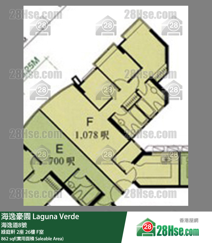海逸豪園 綠庭軒2座26樓 F室 平面圖