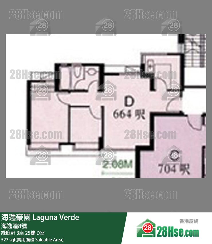 海逸豪園 綠庭軒3座25樓 D室 平面圖