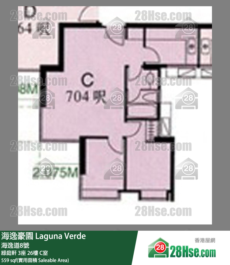 海逸豪園 綠庭軒3座26樓 C室 平面圖