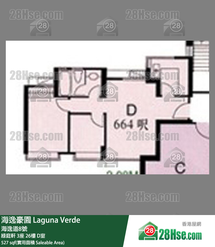 海逸豪園 綠庭軒3座26樓 D室 平面圖