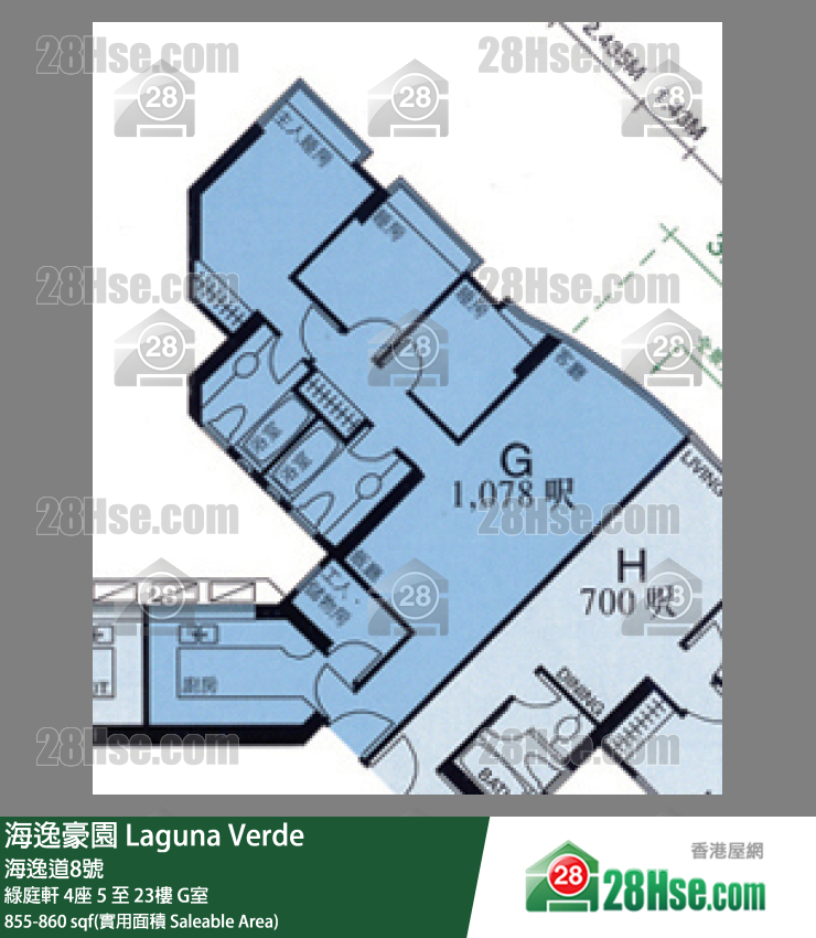 海逸豪園 綠庭軒 4座 18樓 G室 平面圖