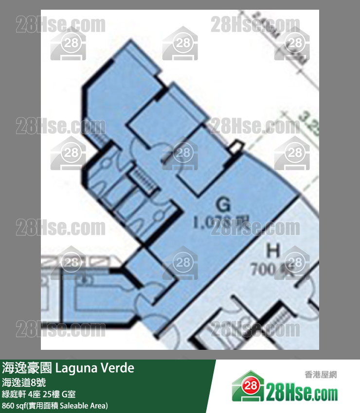 海逸豪園 綠庭軒4座25樓 G室 平面圖