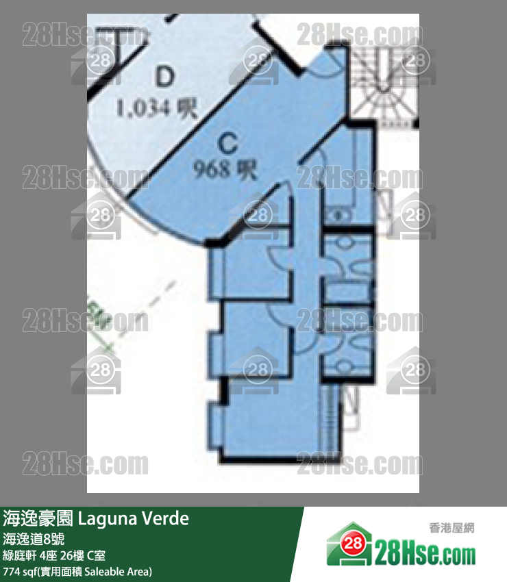 海逸豪園 綠庭軒 4座 26樓 C室 平面圖