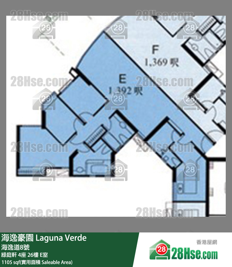 海逸豪園 綠庭軒 4座 26樓 E室 平面圖