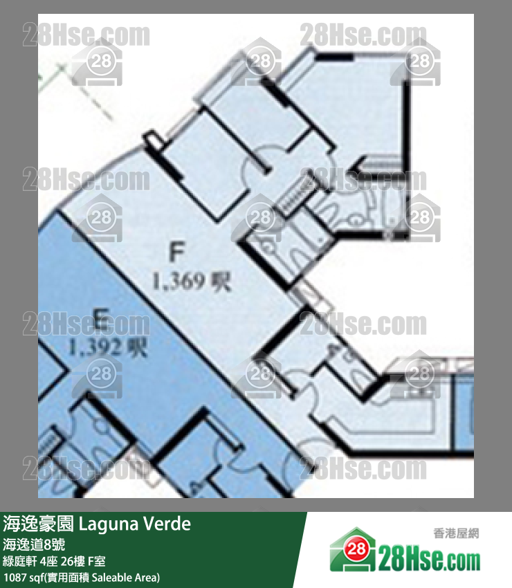 海逸豪園 綠庭軒4座26樓 F室 平面圖