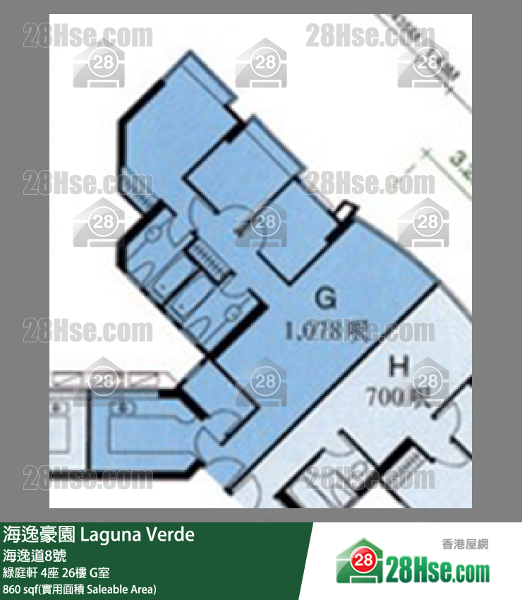 海逸豪園 綠庭軒4座26樓 G室 平面圖