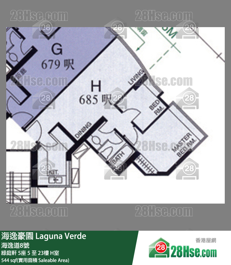 海逸豪園 綠庭軒5座19樓 H室 平面圖
