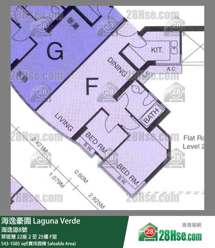 海逸豪園 翠堤灣22座17樓 F室 平面圖