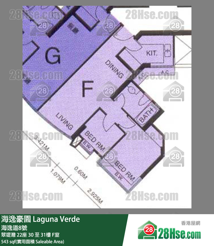 海逸豪園 翠堤灣22座30樓 F室 平面圖