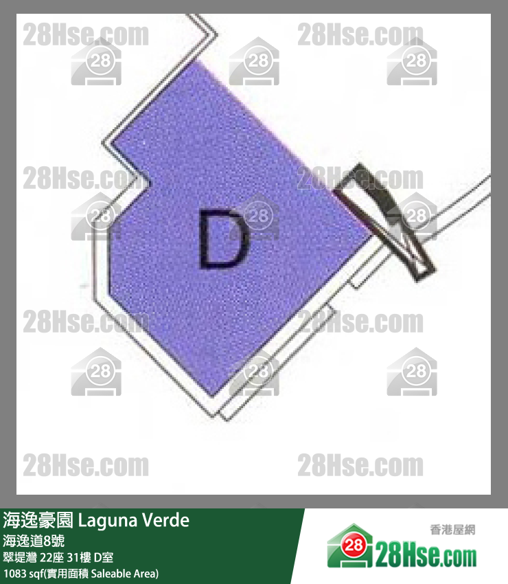 海逸豪園 翠堤灣22座31樓 D室 平面圖