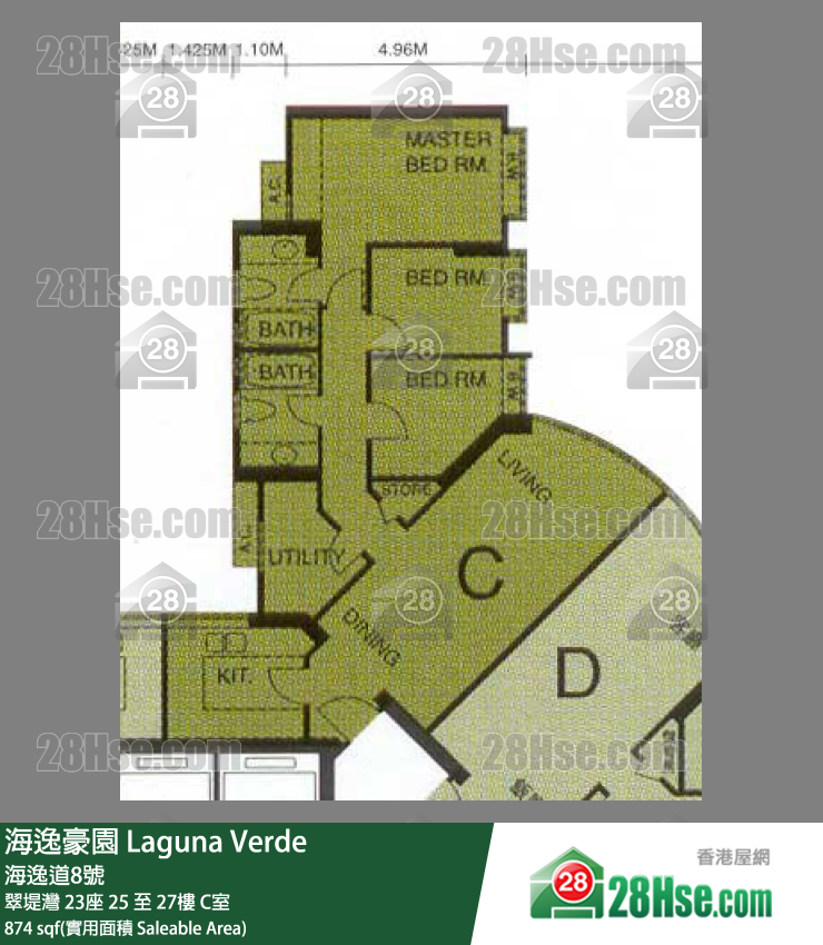 海逸豪園 翠堤灣23座27樓 C室 平面圖