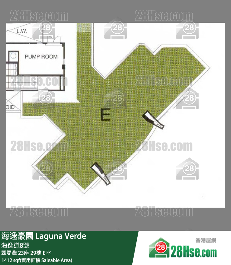 海逸豪園 翠堤灣23座29樓 E室 平面圖