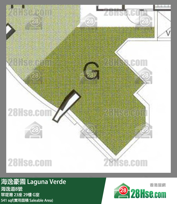 海逸豪園 翠堤灣23座29樓 G室 平面圖