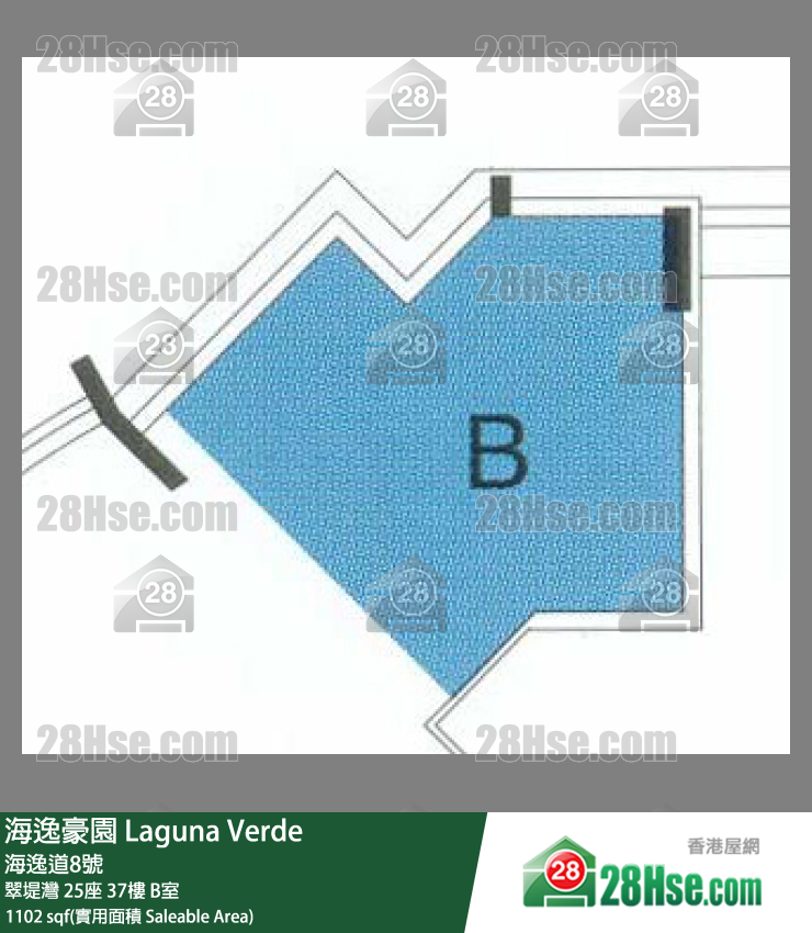 海逸豪園 翠堤灣25座37樓 B室 平面圖