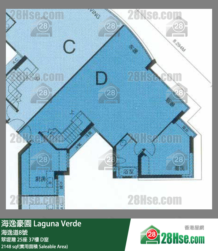 海逸豪園 翠堤灣25座37樓 D室 平面圖