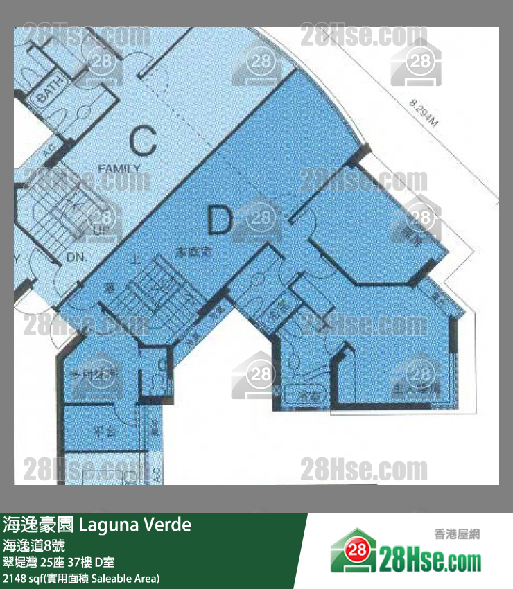 海逸豪園 翠堤灣25座37樓 D室 平面圖