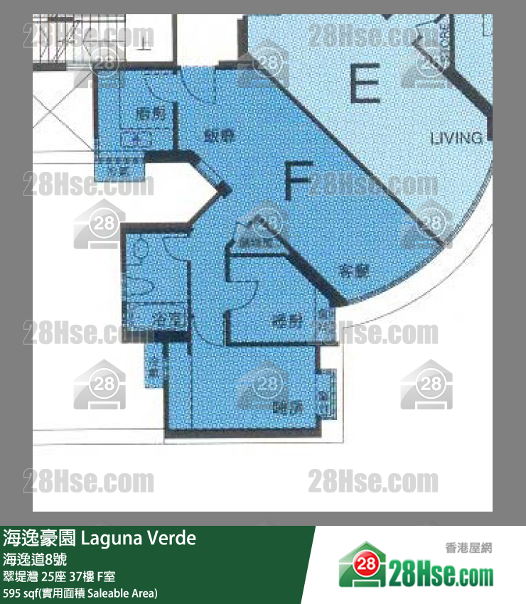 海逸豪園 翠堤灣25座37樓 F室 平面圖