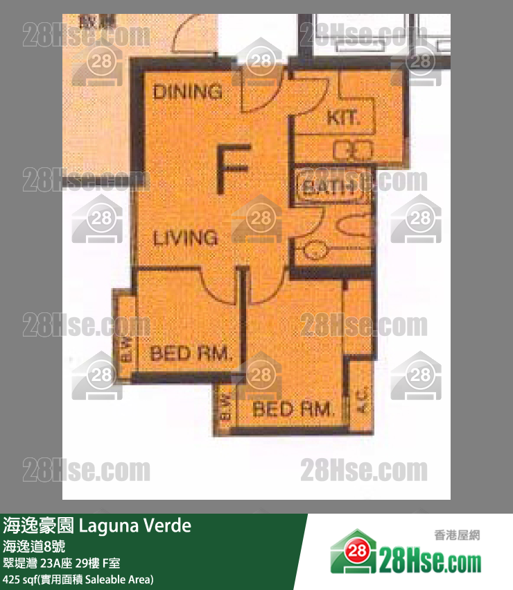 海逸豪園 翠堤灣23A座29樓 F室 平面圖