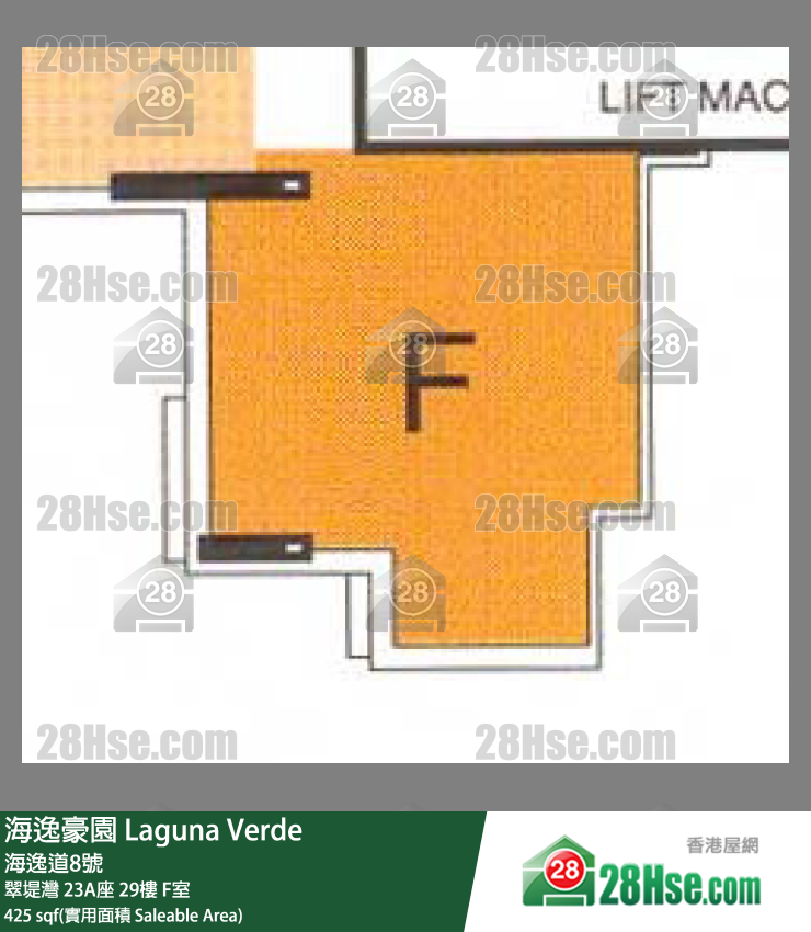 海逸豪園 翠堤灣23A座29樓 F室 平面圖