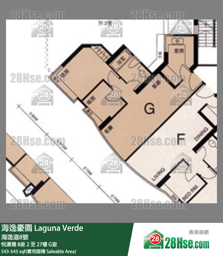 海逸豪園 悅濤灣 8座 16樓 G室 平面圖