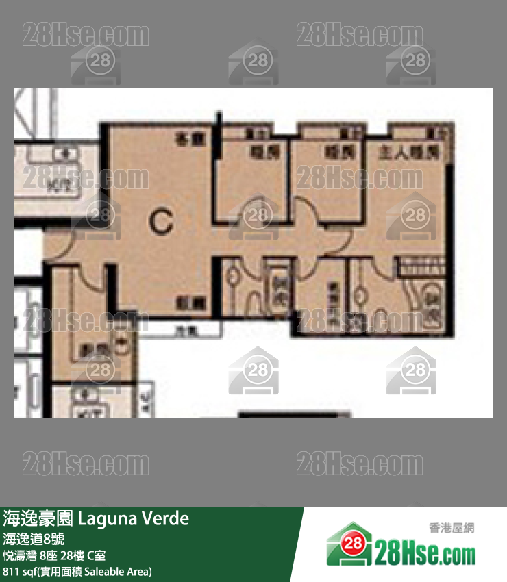 海逸豪園 悅濤灣8座28樓 C室 平面圖