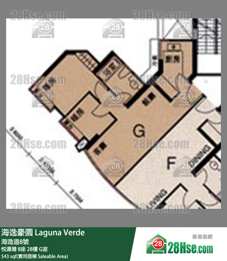 海逸豪園 悅濤灣 8座 28樓 G室 平面圖