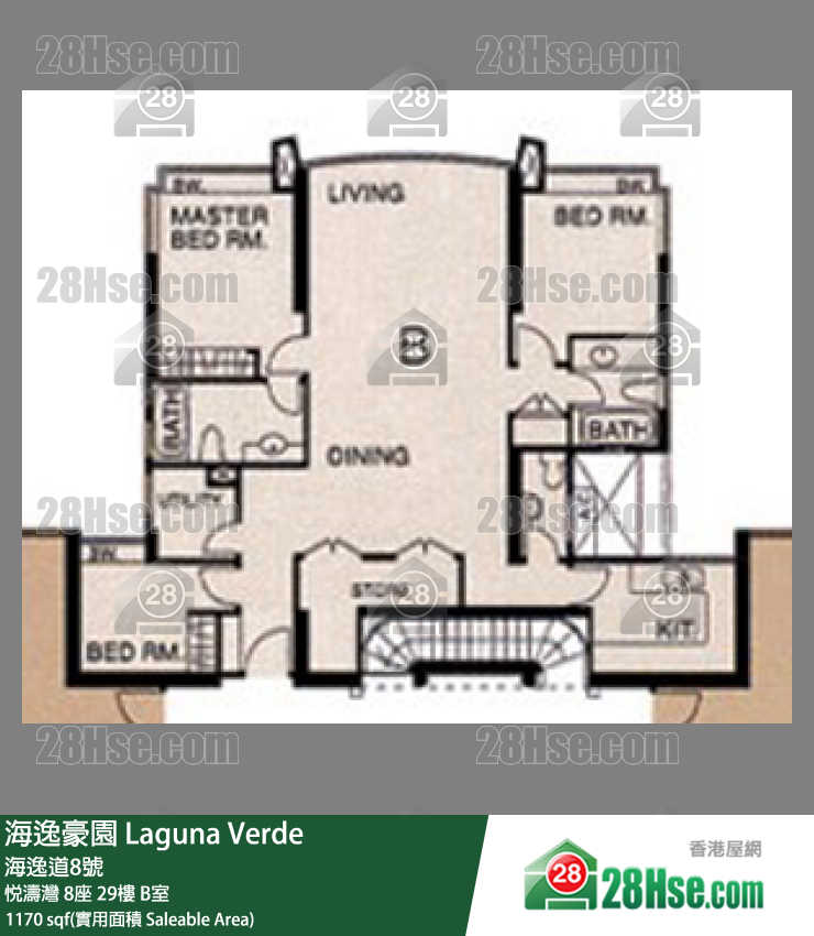 海逸豪園 悅濤灣 8座 29樓 B室 平面圖