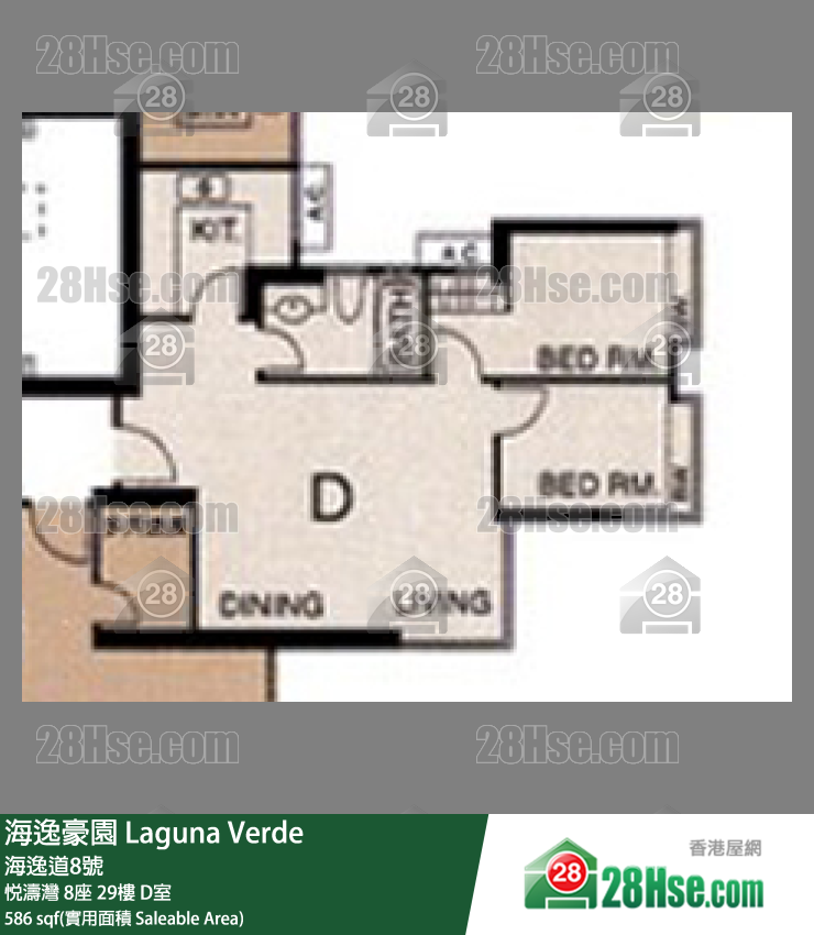 海逸豪園 悅濤灣8座29樓 D室 平面圖