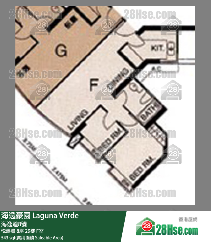 海逸豪園 悅濤灣8座29樓 F室 平面圖