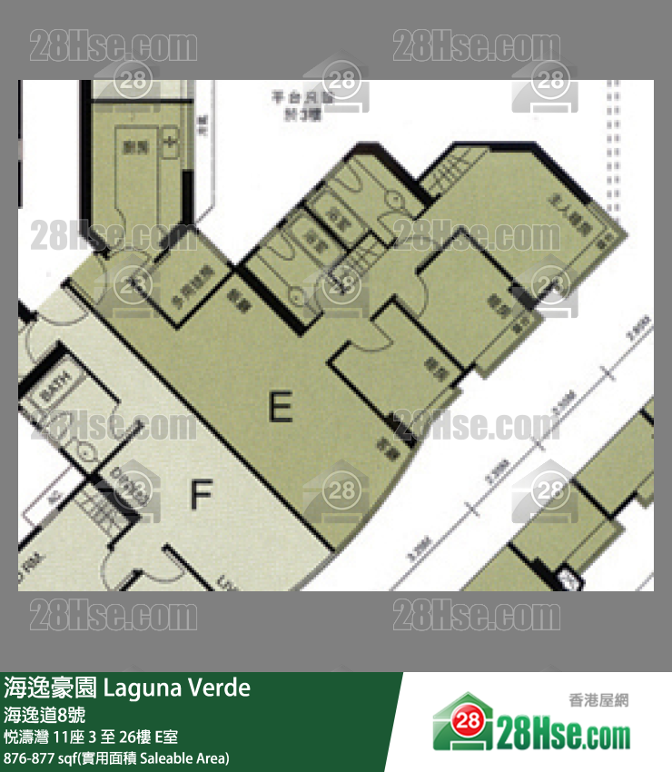 海逸豪園 悅濤灣11座7樓 E室 平面圖