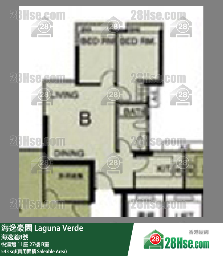 海逸豪園 悅濤灣11座27樓 B室 平面圖
