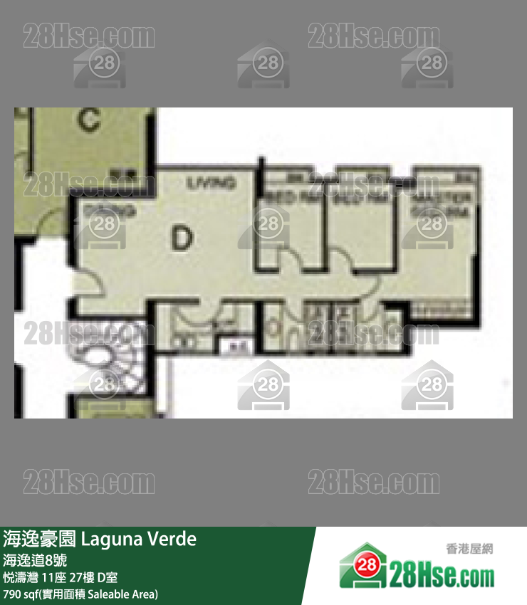 海逸豪園 悅濤灣11座27樓 D室 平面圖
