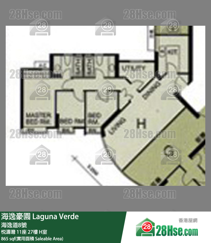海逸豪園 悅濤灣11座27樓 H室 平面圖