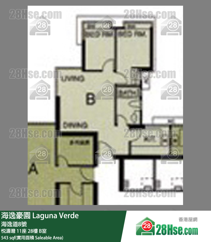 海逸豪園 悅濤灣11座28樓 B室 平面圖