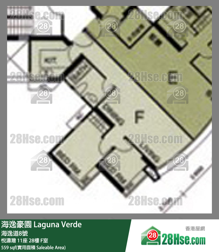 海逸豪園 悅濤灣11座28樓 F室 平面圖
