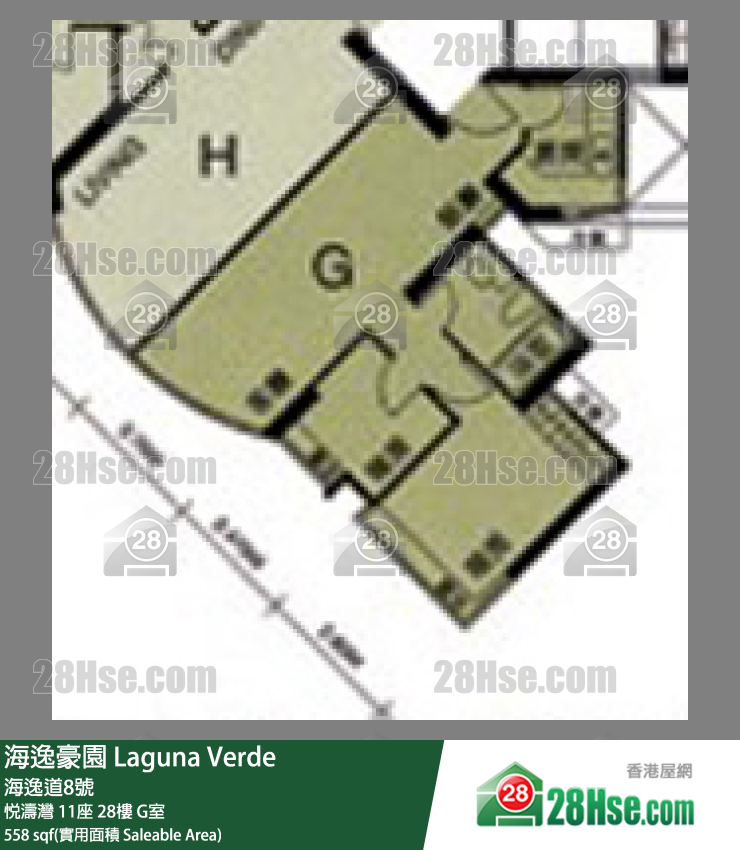 海逸豪園 悅濤灣11座28樓 G室 平面圖