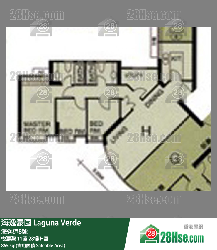 海逸豪園 悅濤灣11座28樓 H室 平面圖