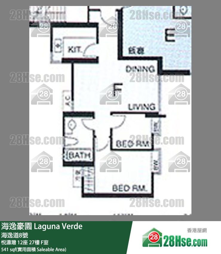 海逸豪園 悅濤灣12座27樓 F室 平面圖