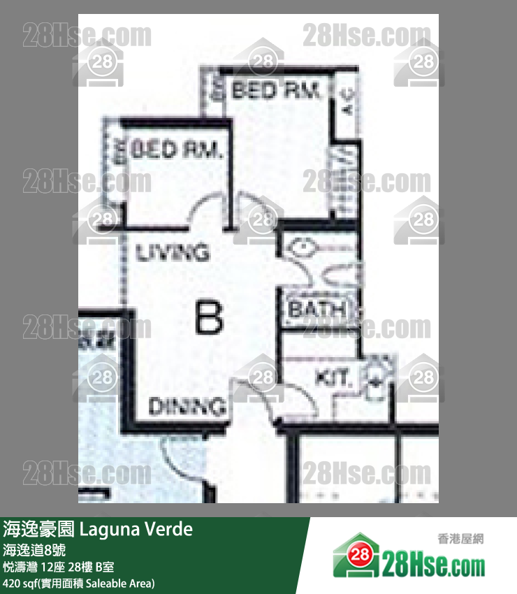 海逸豪園 悅濤灣12座28樓 B室 平面圖