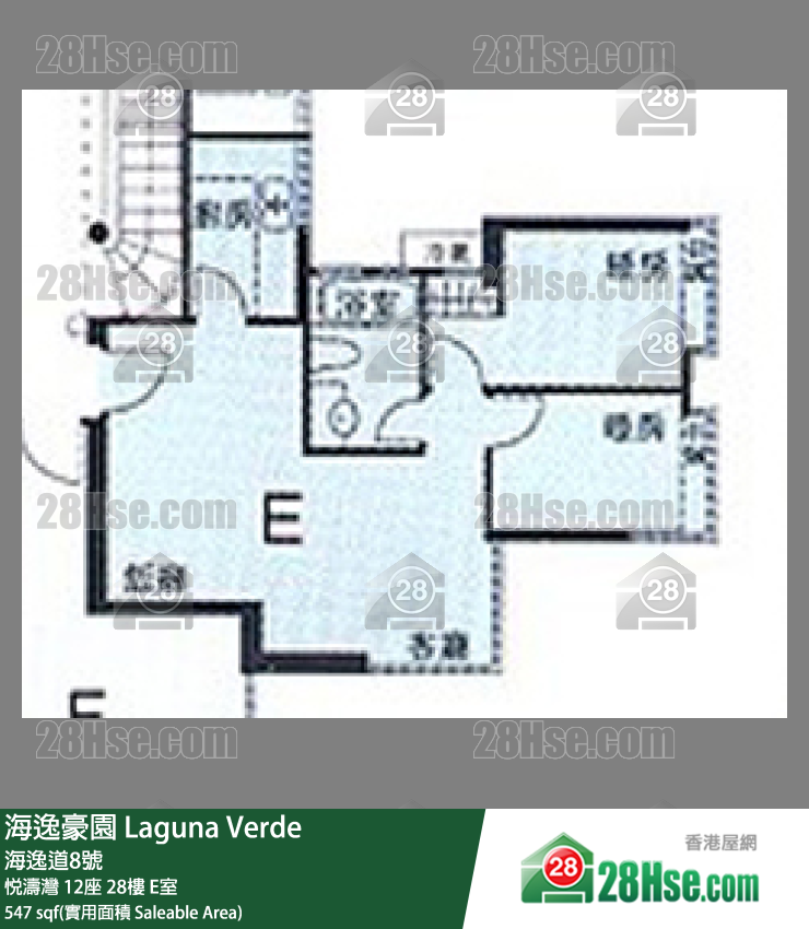 海逸豪園 悅濤灣12座28樓 E室 平面圖