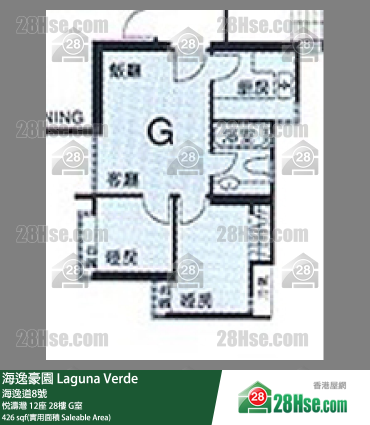 海逸豪園 悅濤灣12座28樓 G室 平面圖