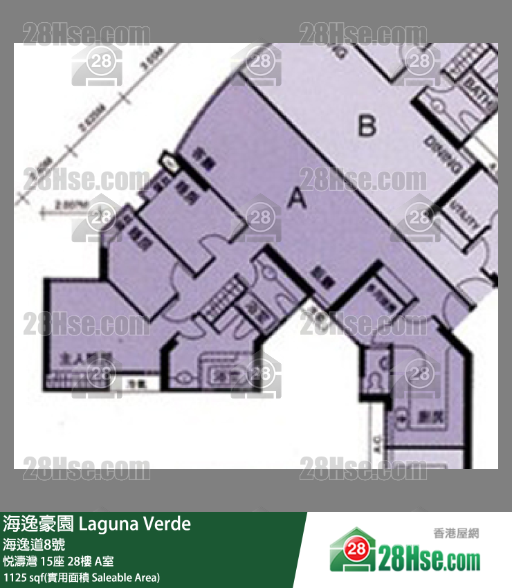 海逸豪園 悅濤灣15座28樓 A室 平面圖